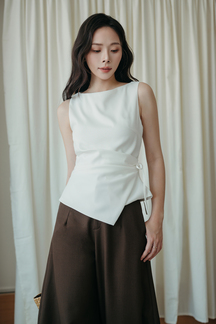 DIA ASYMMETRICAL RIBBON TOP (WHITE)