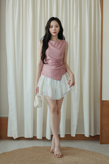 DIA ASYMMETRICAL RIBBON TOP (PINK)