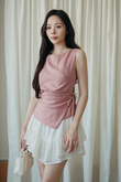DIA ASYMMETRICAL RIBBON TOP (PINK)