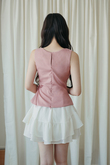 DIA ASYMMETRICAL RIBBON TOP (PINK)