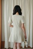 ASHER ROUND NECK MINI DRESS (BEIGE) 