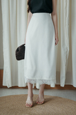 HYDEE HIGH WAISTED LACE SKIRT (WHITE)