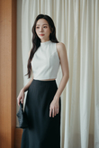 HYDEE HIGH WAISTED LACE SKIRT (BLACK)