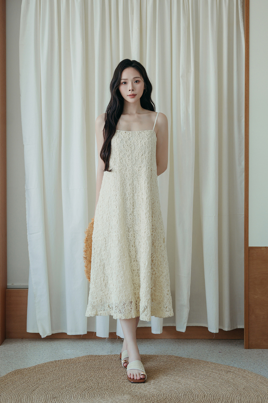 DAFFIE CAMISOLE DRESS (CREAM FLORAL) 