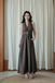 BRYNN V-NECK DRESS (BROWN) 
