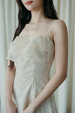 SABRYN RUFFLES CAMI DRESS (CREAM FLORAL) SABRYN RUFFLES CAMI DRESS (CREAM FLORAL)