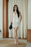 XANA V NECK LACE TOP (WHITE)