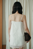 XANA V NECK LACE TOP (WHITE)