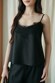 XANA V NECK LACE TOP (BLACK) XANA V NECK LACE TOP (BLACK)