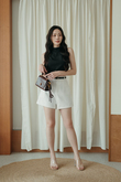MAZ HIGH WAISTED SHORTS (WHITE) MAZ HIGH WAISTED SHORTS (WHITE)