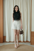 MAZ HIGH WAISTED SHORTS (WHITE) MAZ HIGH WAISTED SHORTS (WHITE)