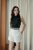 MAZ HIGH WAISTED SHORTS (WHITE) MAZ HIGH WAISTED SHORTS (WHITE)
