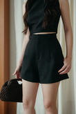 MAZ HIGH WAISTED SHORTS (BLACK) MAZ HIGH WAISTED SHORTS (BLACK)