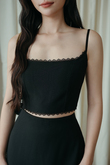 KARA CAMI LACE CROP TOP (BLACK) KARA CAMI LACE CROP TOP (BLACK)