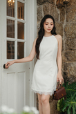 HAYZEE HALTER MINI LACE DRESS (WHITE) HAYZEE HALTER MINI LACE DRESS (WHITE)