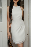 HAYZEE HALTER MINI LACE DRESS (WHITE) HAYZEE HALTER MINI LACE DRESS (WHITE)