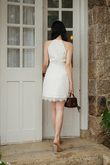 HAYZEE HALTER MINI LACE DRESS (WHITE) HAYZEE HALTER MINI LACE DRESS (WHITE)