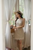 HAYZEE HALTER MINI LACE DRESS (BEIGE) HAYZEE HALTER MINI LACE DRESS (BEIGE)