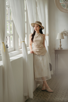 ROEZY ASYMMETRICAL TOP (BEIGE)