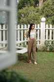 GIDEON MID WAIST PANTS (BROWN) GIDEON MID WAIST PANTS (BROWN)