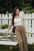 GIDEON MID WAIST PANTS (BROWN) GIDEON MID WAIST PANTS (BROWN)