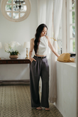 GIDEON MID WAIST PANTS (GREY) GIDEON MID WAIST PANTS (GREY)