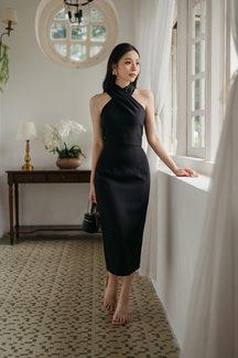 PAYTON BACK SPLIT PENCIL SKIRT (BLACK1)