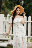 AURELIA OFF SHOULDER MAXI DRESS (WHITE FLORAL) 