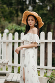 AURELIA OFF SHOULDER MAXI DRESS (WHITE FLORAL) 