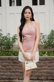 LANICE BACKLESS HALTER TOP (PINK)