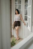 BOEY MID WAISTED SHORTS (DARK BROWN)