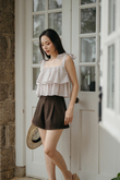 BOEY MID WAISTED SHORTS (DARK BROWN)