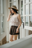 BOEY MID WAISTED SHORTS (DARK BROWN)