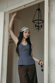 LANICE BACKLESS HALTER TOP (BLUE STRIPE)
