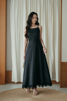 VIVINA HALTER NECK MAXI DRESS (BLACK) 