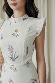 CAROLINE TIERED MINI DRESS (WHITE FLORAL) 
