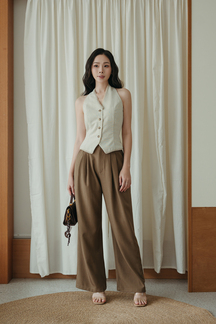 JULLIAN BUTTON VEST TOP (CREAM)