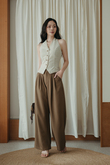 JULLIAN BUTTON VEST TOP (CREAM) JULLIAN BUTTON VEST TOP (CREAM)