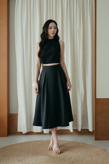 ALEA HIGH WAISTED SKIRT (BLACK)