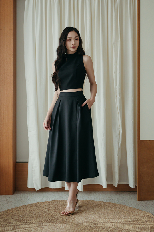 ALEA HIGH WAISTED SKIRT (BLACK)