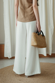 TAELYR MID WAIST PALAZZO (WHITE) TAELYR MID WAIST PALAZZO (WHITE)