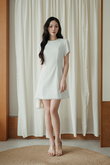 SHANNE ROUND NECK MINI DRESS (WHITE) 