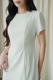 SHANNE ROUND NECK MINI DRESS (WHITE) 