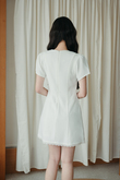 SHANNE ROUND NECK MINI DRESS (WHITE) 