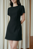 SHANNE ROUND NECK MINI DRESS (BLACK) SHANNE ROUND NECK MINI DRESS (BLACK)