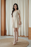 MINNI RIBBON MINI DRESS (YELLOW FLORAL) 