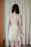 MINNI RIBBON MINI DRESS (YELLOW FLORAL) 