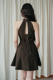 EUNJI CRISS CROSS MINI DRESS (BROWN) EUNJI CRISS CROSS MINI DRESS (BROWN)