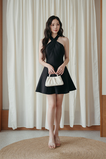 EUNJI CRISS CROSS MINI DRESS (BLACK) 