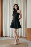 EUNJI CRISS CROSS MINI DRESS (BLACK) 